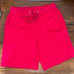 Rosio Red Athletic Shorts with Elastic Waistband
